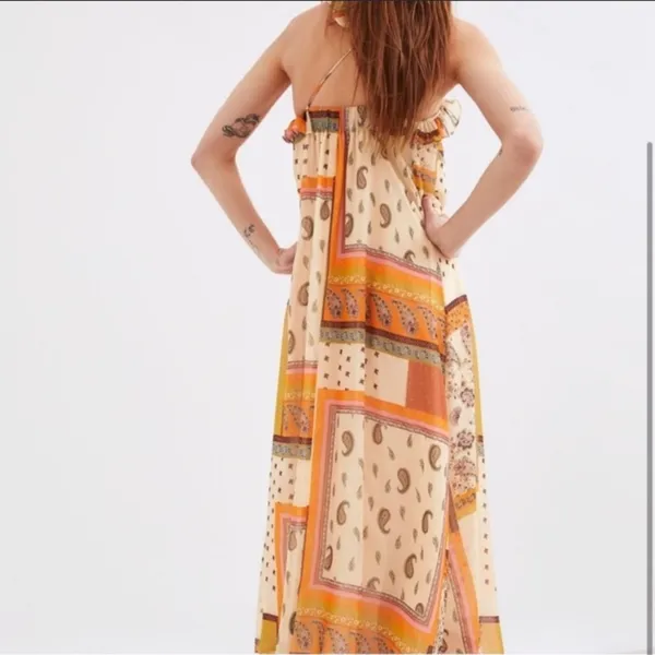 NWT‎ Zara paisley mixed print ruffle maxi dress - Image 8