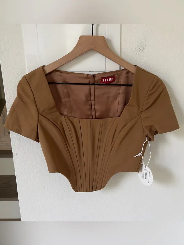 Staud Peony Crop Top - Mocha Brown - NWT - Image 3