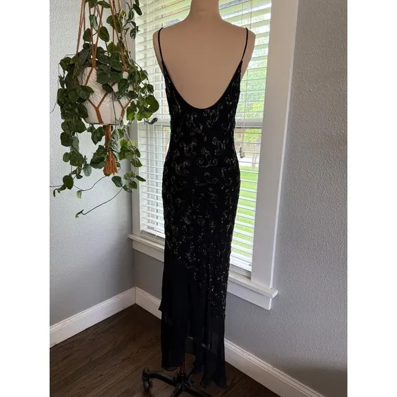 Vintage Sue Wong Nocturne Silk Beaded Assymetric‎ Hem Size 12 90's Y2K - Image 6