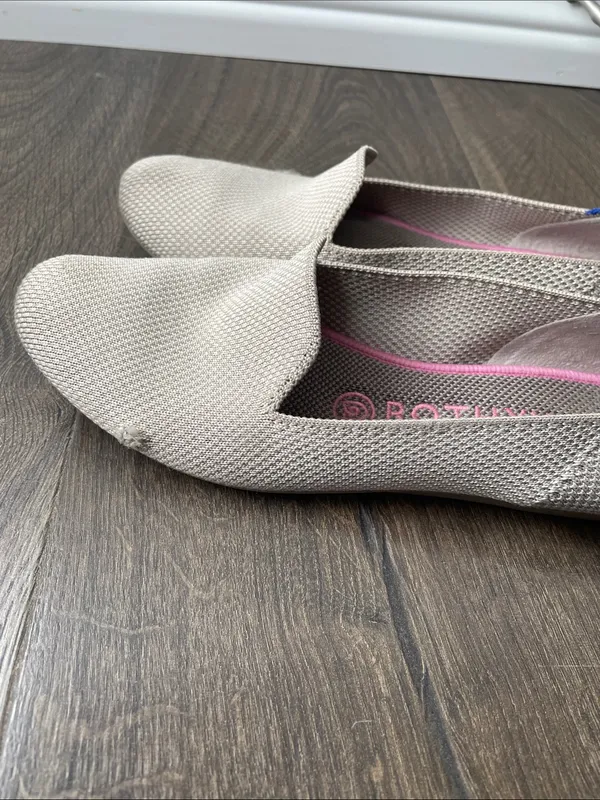 Rothy's Light Beige Ecru Slip-On Flat Loafers, Size 7, Flawed - Image 4