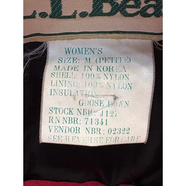 VTG L.L. Bean Penobscot Parka Medium Petite Red Goose‎ Down Hooded Jacket Coat - Image 6