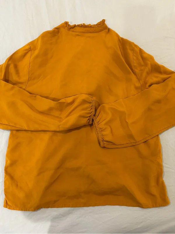 Tommy Hilfiger mustard yellow button down blouse in S - Image 6