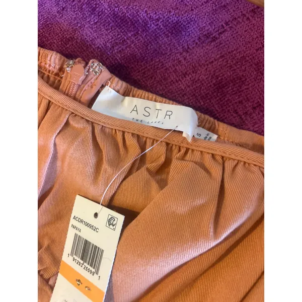 ASTR The Label Wendy Dress MILKMAID FEMININE Papaya Puff Sleeve Mini Size XS NWT - Image 4