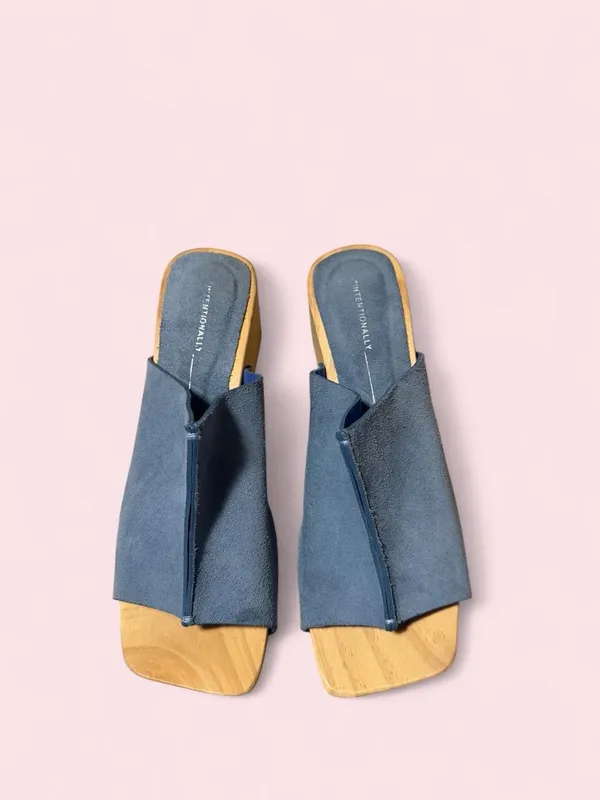 Made in Spain Navy Suede Block Heel Mules - Image 6