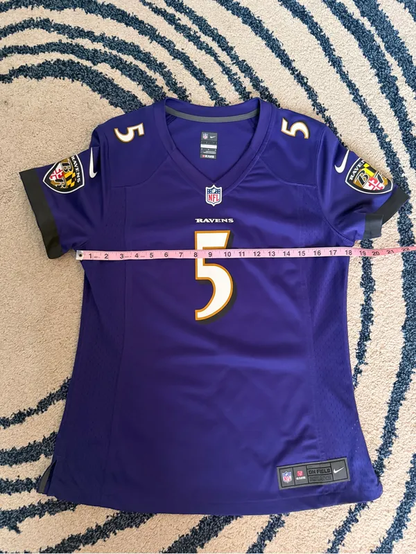 Nike Baltimore Ravens Joe Flacco #5 Women’s On Field Jersey Purple M - Image 4