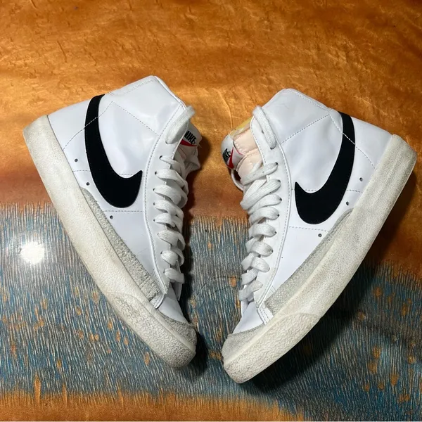 Nike Blazer Mid ‘77 Vintage White Black Sneakers basketball foam tongue 7.5 - Image 2