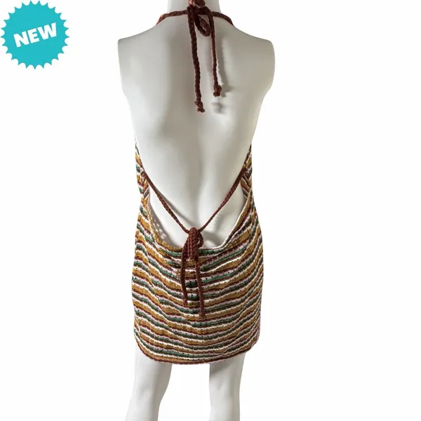 Wild Fable Sunset Crochet Cover Up Swim Dress Size Large NWT Adjustable - Image 3