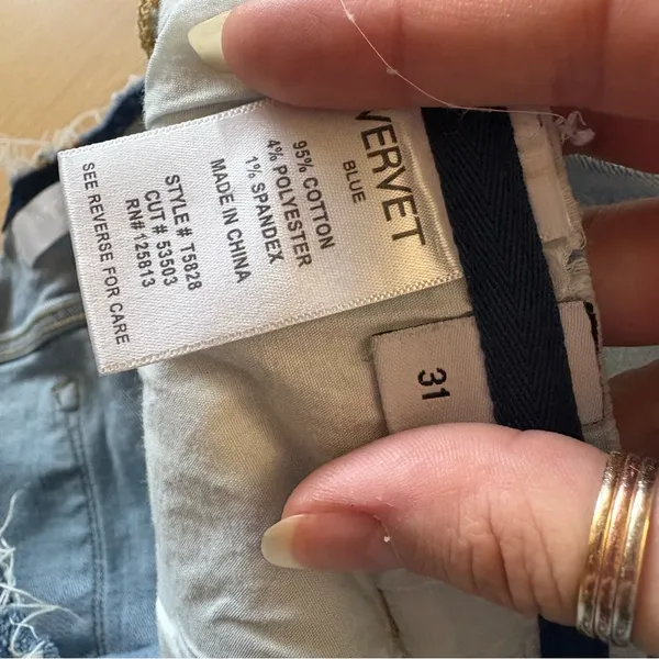 VERVET Reverence‎ Low Rise Crop Straight Jeans Light Wash Size 31 - Image 5