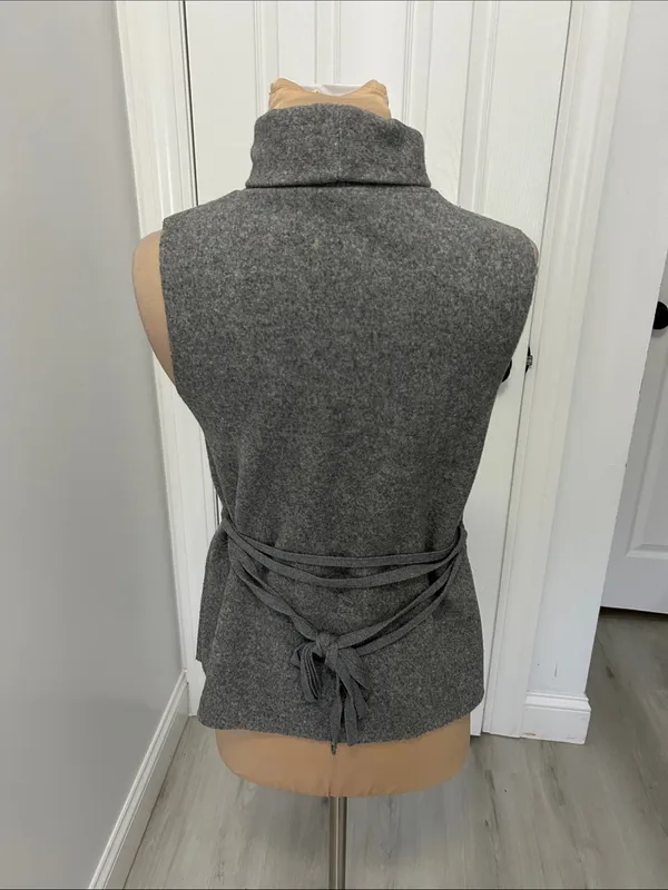 Zara Sleeveless Turtleneck Tie Back Sweater - Image 2