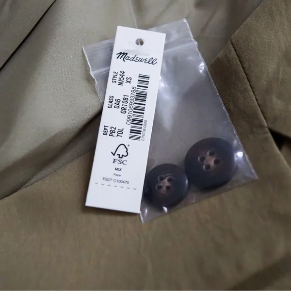 Madewell The Drapey Tie-Waist Blazer Tawny Olive Women XS‎ NWT Quiet Luxury - Image 16
