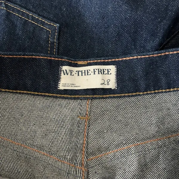 Free People We The Free Jam Session Relaxed Denim Capri Dark Wash Raw Hem Sz 28 - Image 4