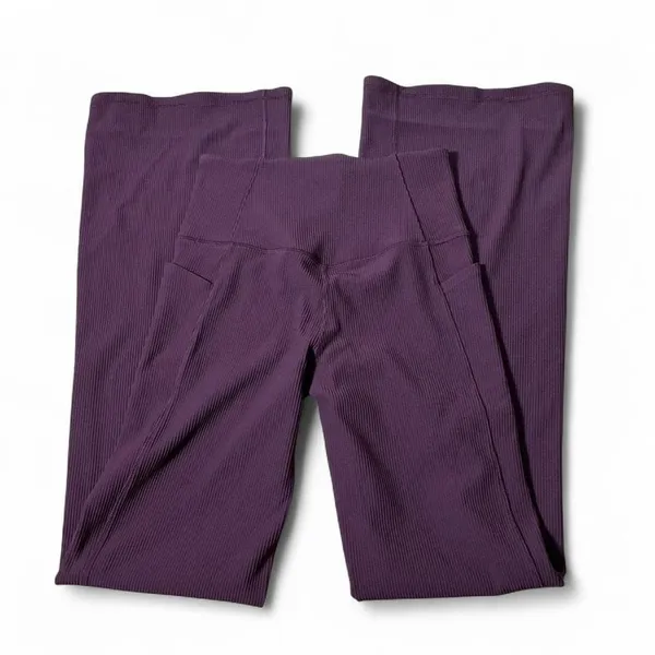 Athleta Salutation Stash Rib Flare Pants Purple High Rise Yoga‎ S/T 467898-00 - Image 2