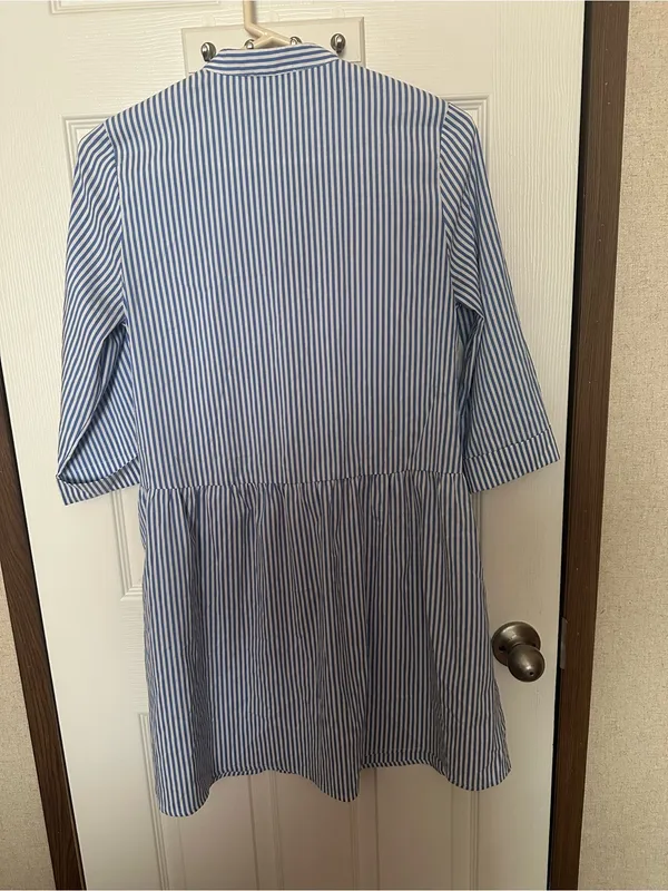 Tuckernuck Blue and White Striped Midi Shirt Dress - Image 9