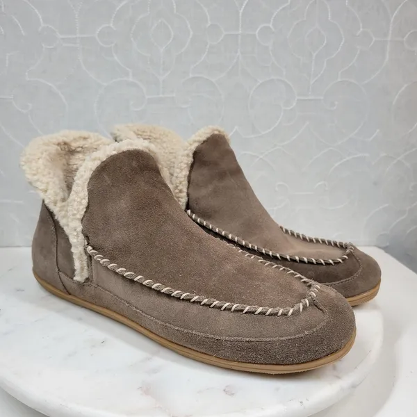 Blondo Serene Slippers Womens 11 Brown Suede Sherpa Lining Waterproof Moccasin - Image 3
