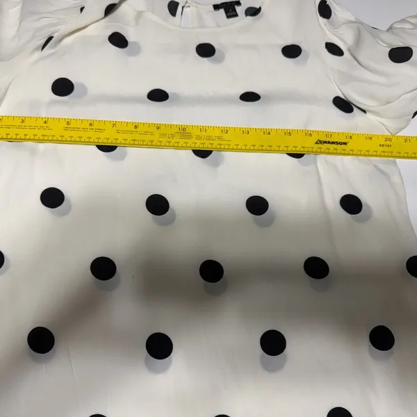 Ann Taylor White Blouse with Black Polka Dots - Image 6