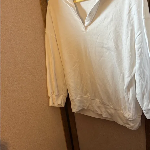 Vicki Wayne White Collared Shirt medium - Image 2