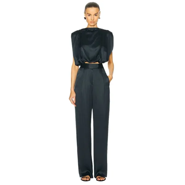 The Sei Wide Leg Trousers in Ink 2 New Womens Silk Pants - Image 2
