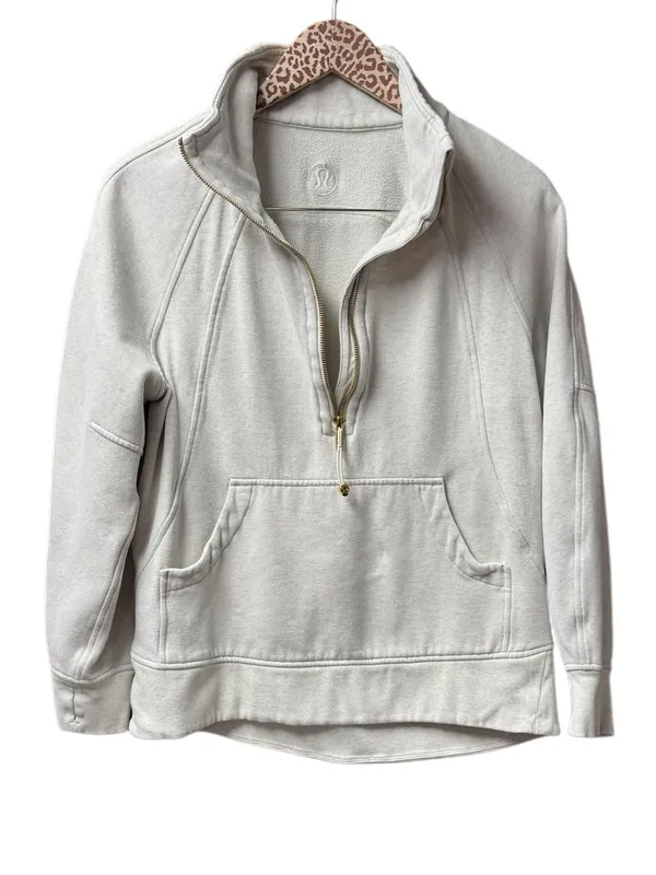 Lululemon Scuba Oversized Funnel Neck Half 1/2 Zip Sweatshirt Long Gold XS/S - Image 4