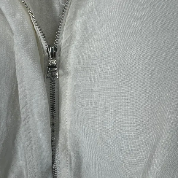 NWT Darjoni Utility Solid Linen Blend Jacket White Coastal Drawstring XL Size XL - Image 7