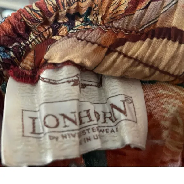 Vintage Longhorn Tiered Full Western Print Skirt Size Medium/ Large - Image 5