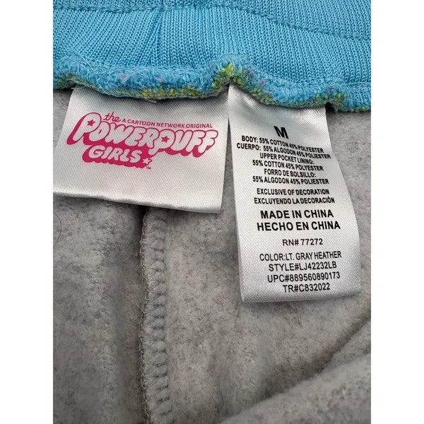 Powerpuff Girls Jogger Sweatpants Women Medium Cartoon Network Gray Y2K Medium - Image 6