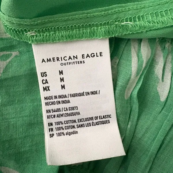American Eagle Corset Tiered Floral Cotton Midi Dress Medium Women’s Green - Image 5