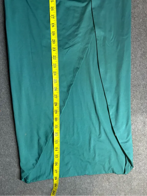 Womens Sarong Emerald Green Thigh High Slit Maxi Skirt Size M - Image 5