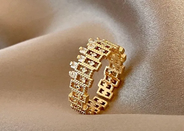 18K Gold Plated Adjustable Open Ring for Women,Statement Ring,Gold Ring - Image 4