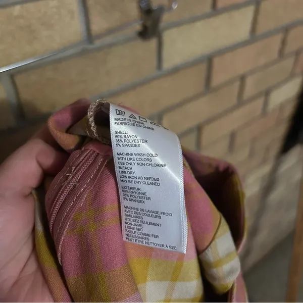 NWT UO Urban Outfitters Moira Plaid Mini Skirt Yellow & Pink Size Medium - Image 6