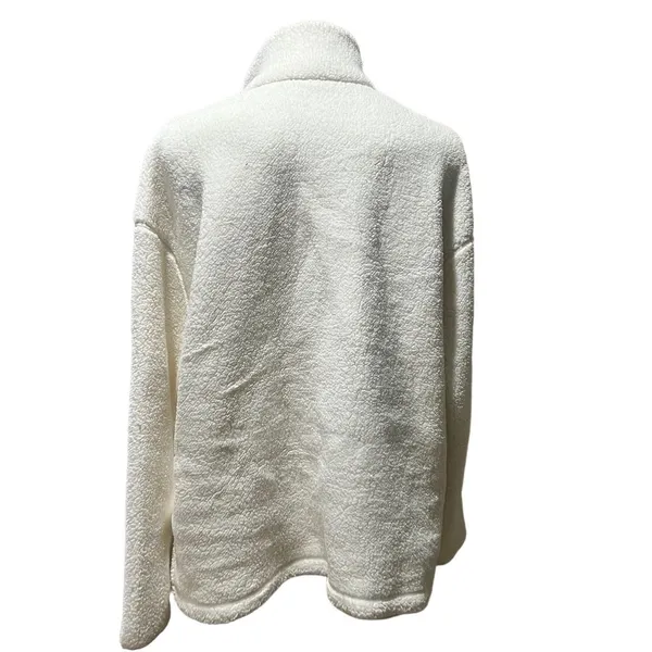New Balance Women's White Sherpa Half Zip Pullover Jacket Size L Winter Warm - Image 7