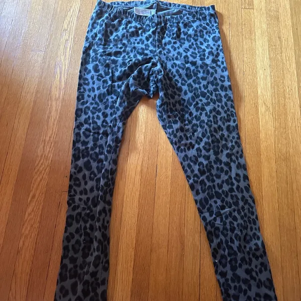 Old Navy Grey Leopard Print Jersey Leggings, Size XL - Image 2