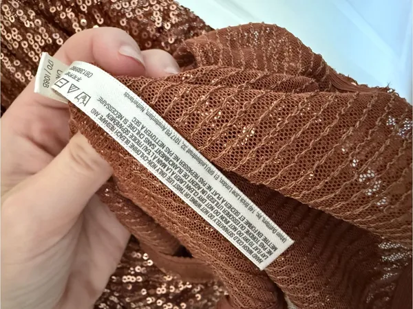 NWT Free People Shimmer & Shine Bodysuit in Sunset Orange Brown Sequins Size XL - Image 6