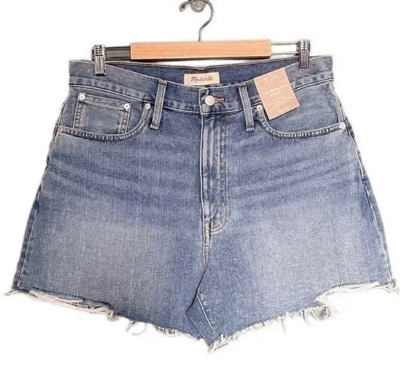 NWT Madewell Mom Short Cutoff Jean Shorts Bledsoe Mid Wash Denim Women’s Size 33 - Image 4
