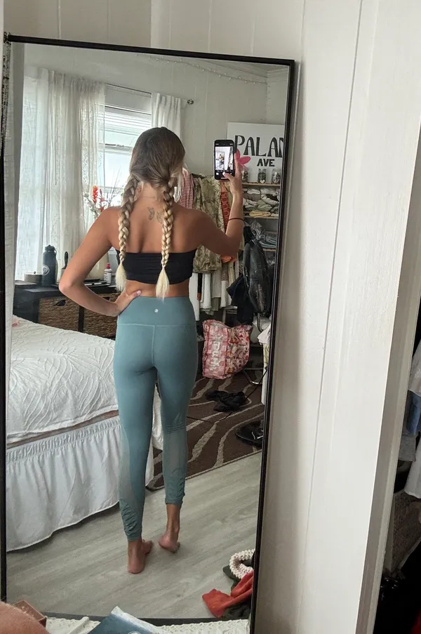 Teal Workout Leggings - Image 2