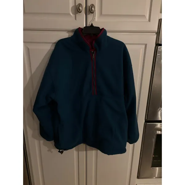 JENNIFER‎ MOORE ACTIVEWEAR Reversible Anorak Fleece Jacket Burgundy Teal XL - Image 3