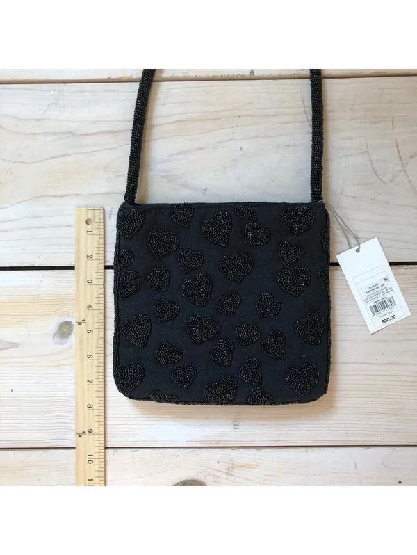 A New Day NWT Beaded Heart Flat Shoulder Bag - Image 9