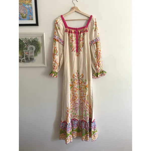 FARM RIO NWT Anthropologie Printed Linen Blend Dress Size XS - Image 5