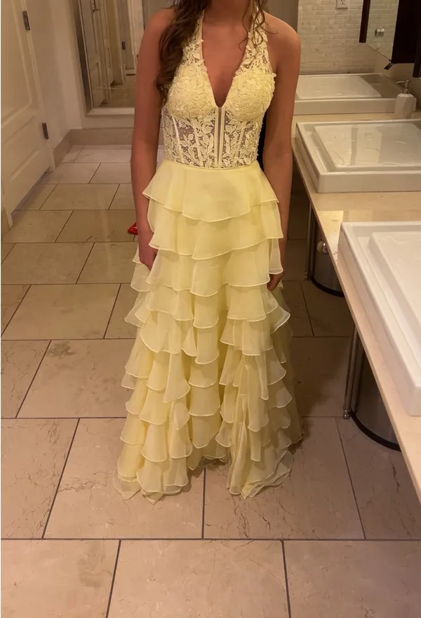 Sherri Hill Yellow Prom Dress - Image 4