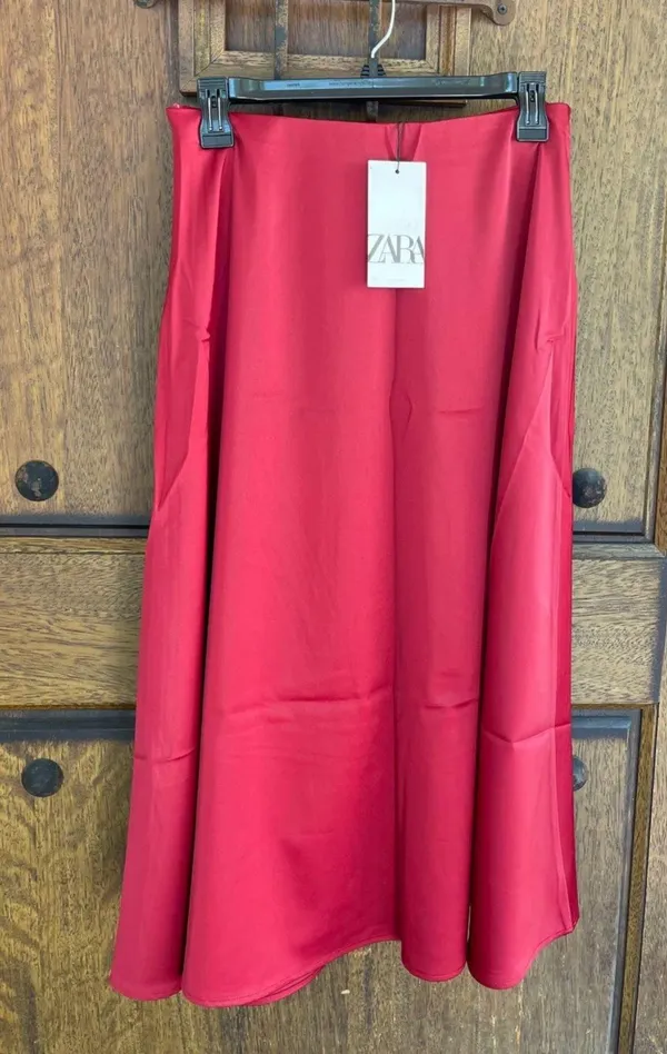 ZARA A-line Midi Satin Skirts Size XS - Image 5