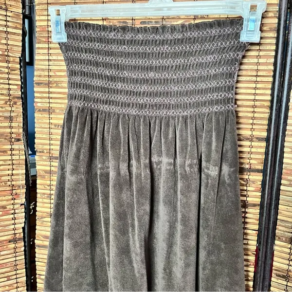 Chic Dark Brown Y2K Women's Strapless Top Size M - Image 2