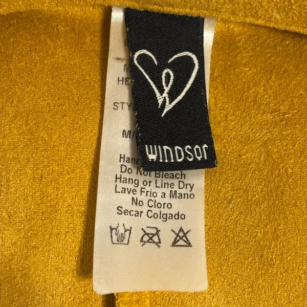 Windsor Mustard Faux Suede Lace Up Moto Jacket Cropped Medium - Image 2