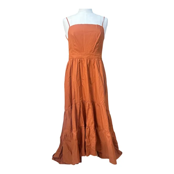 O.P.T. Dionne Cotton Tiered Boho Midi Dress in Rust Size Large NWT Cottagecore - Image 3