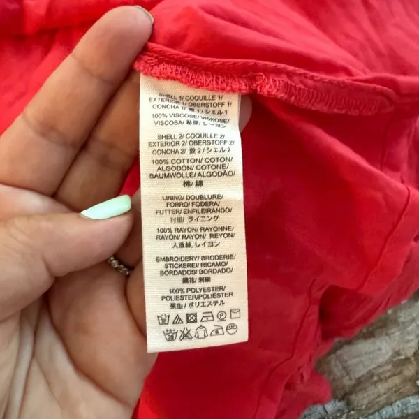 Free People Red Birds of a Feather Embroidered Mini Dress 12 Boho Folk Romantic - Image 15
