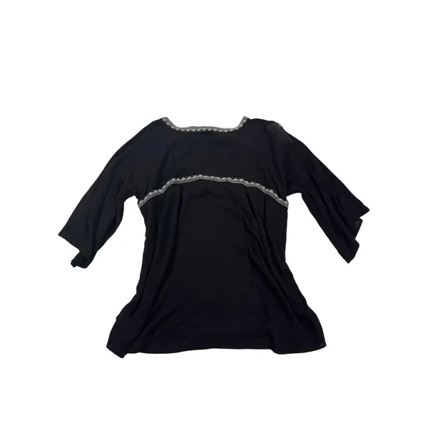 Miss Me Black Embroidered Cold Shoulder Peasant Blouse Size Medium - Image 3