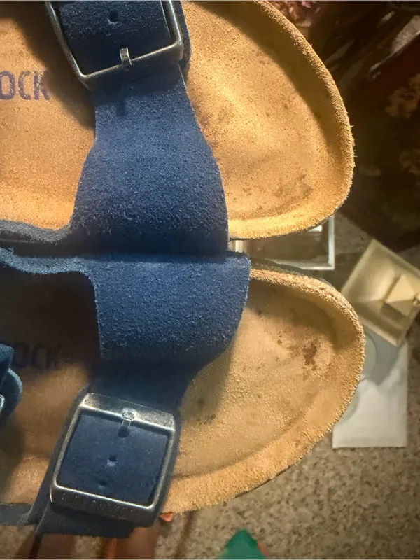 Birkenstock Navy Suede Arizona Double Strap Sandals - Image 2
