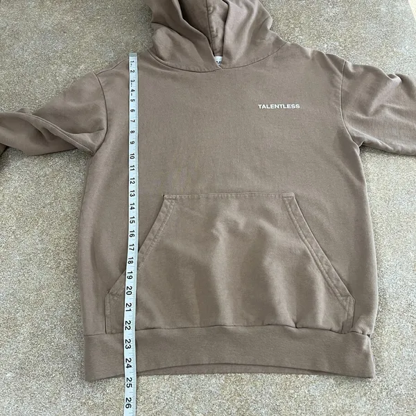 Talentless Pullover Hoodie Sweatshirt Womens XS Beige 100%‎ Cotton Casual Comfy - Image 2