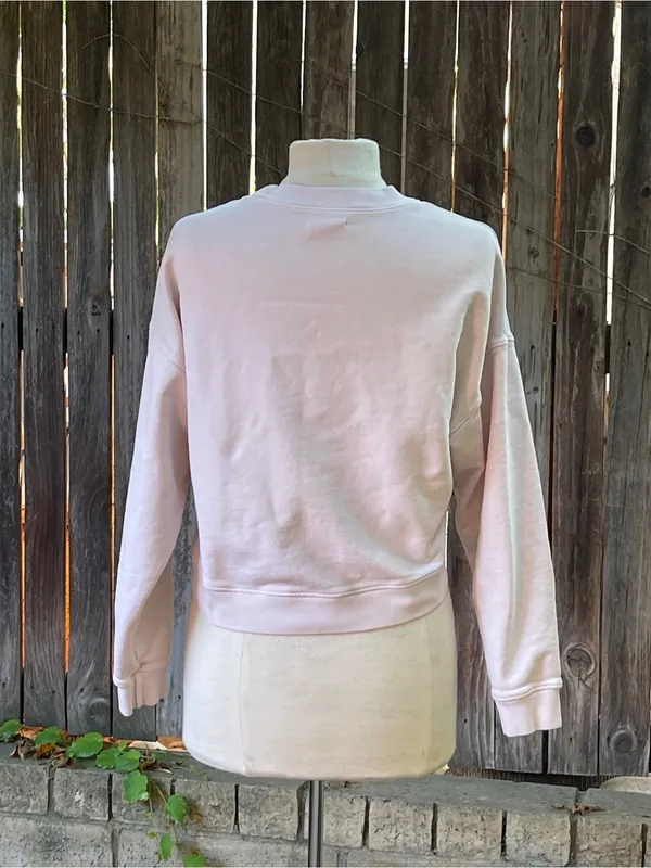 MATE the Label Organic Fleece Shrunken Crew Neck Sweatshirt Bone M streetwear - Image 4