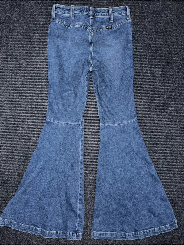 Wrangler Retro High Rise Trumpet Super Flare Bell Bottom Jean 26x31 Western Boho - Image 3