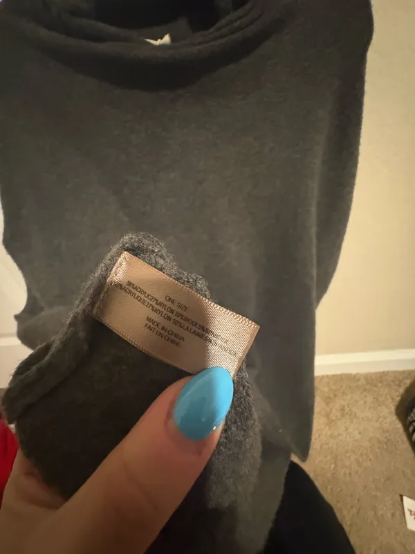 Grey sweater poncho Gray - Image 3