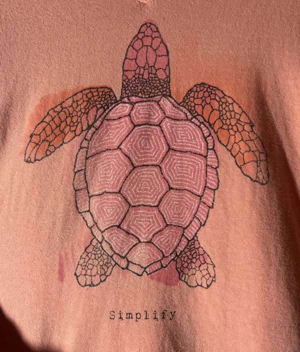 Life is Good Women's Size S Turtle Graphic Simplify Coral Orange Classic Fit Tee - Image 2